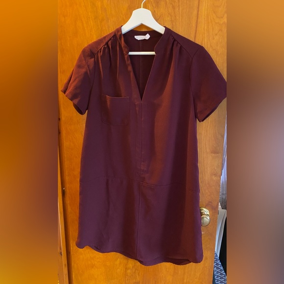 Nordstrom Lush V Neck Crepe Shift Dress - Picture 5 of 6